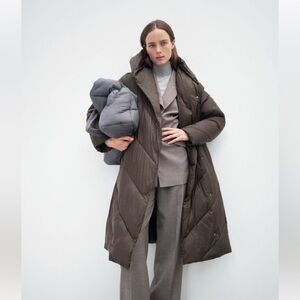 BNWT Zara Water repellant Puffer Coat Small with hood